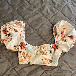 agua bendita swim top- floral size large